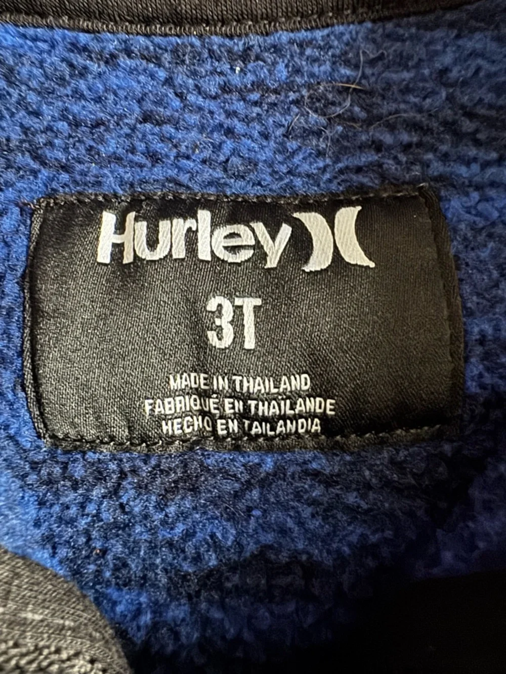 Hurley Dri Fit Quarter Zip Fleece Cozy Pullover Blue Youth Boys 3T